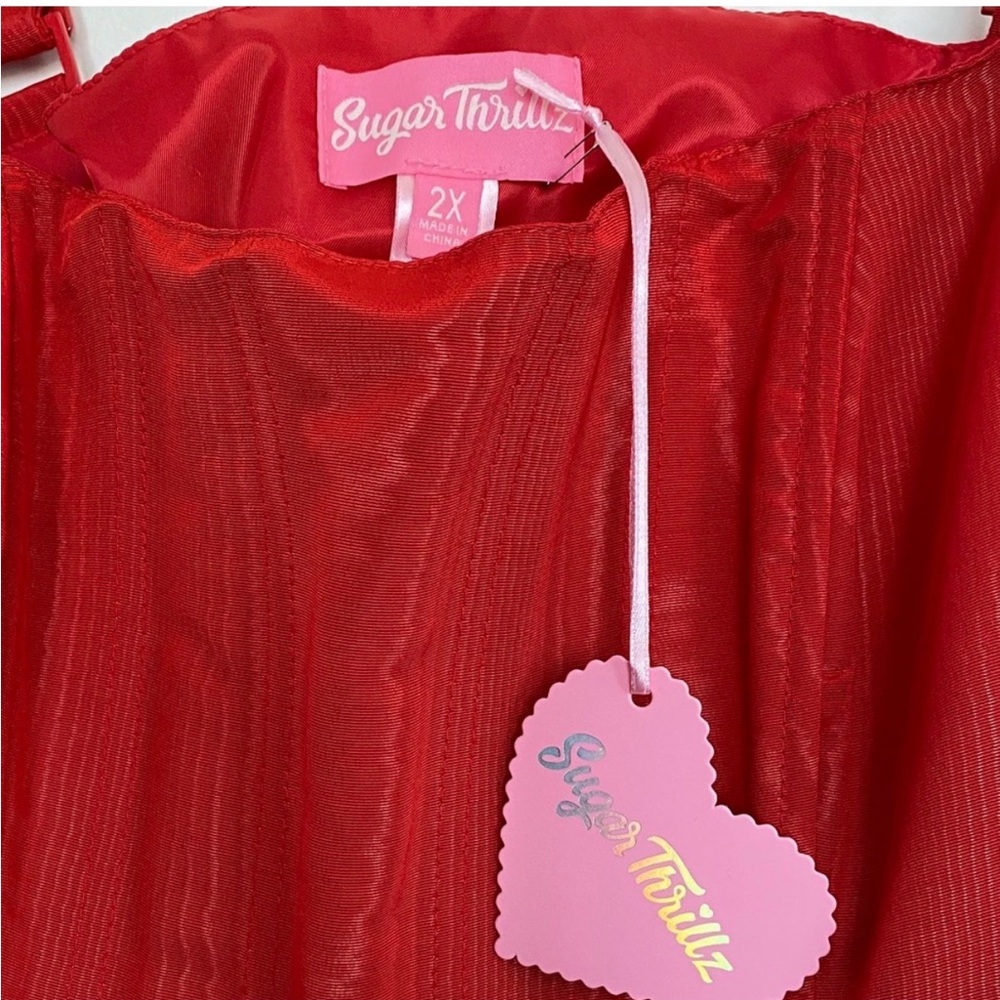 Sugar Thrillz Vibrant Red Chemise - Picture 3 of 13
